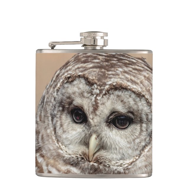 Barred Owl Hip Flask (Front)
