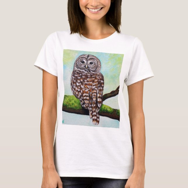 Barred Owl Painting T-Shirt (Front)