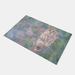 Barred Owl Pastel Digital Oilpainting Doormat