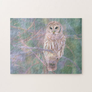 Barred Owl Pastel Digital Oilpainting Jigsaw Puzzle