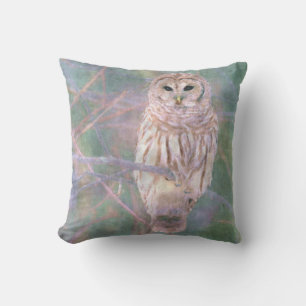 Barred Owl Pastel Oilpainting Cushion