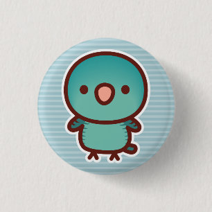 Barred parakeet / Turquoise 3 Cm Round Badge