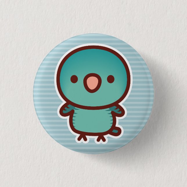 Barred parakeet / Turquoise 3 Cm Round Badge (Front)