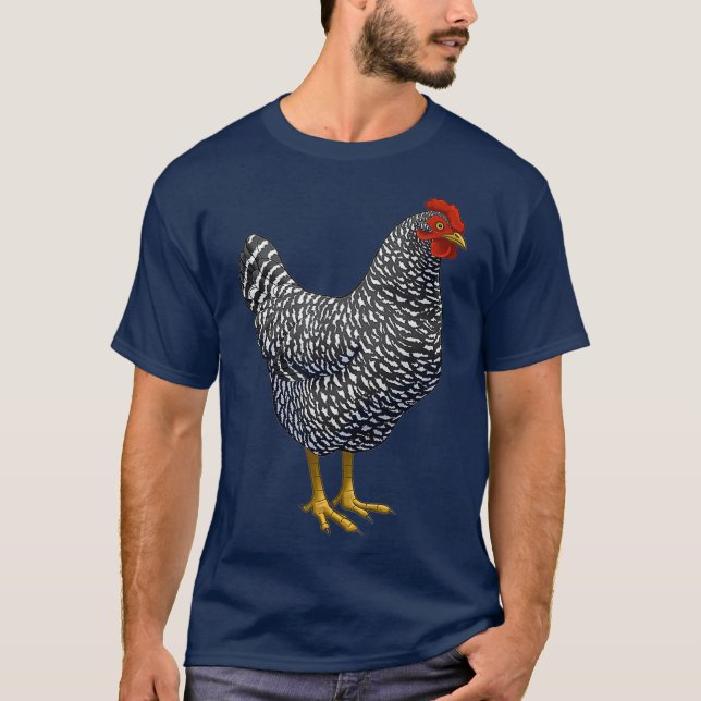 Barred Plymouth Rock Hen Chicken Lover T-Shirt (Front)