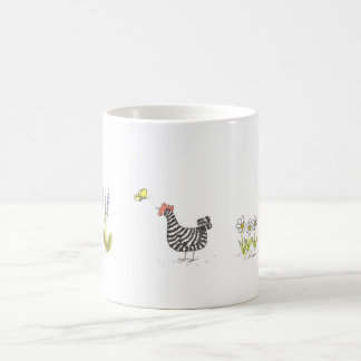 Barred Rock Hen and Butterfly Classic Mug