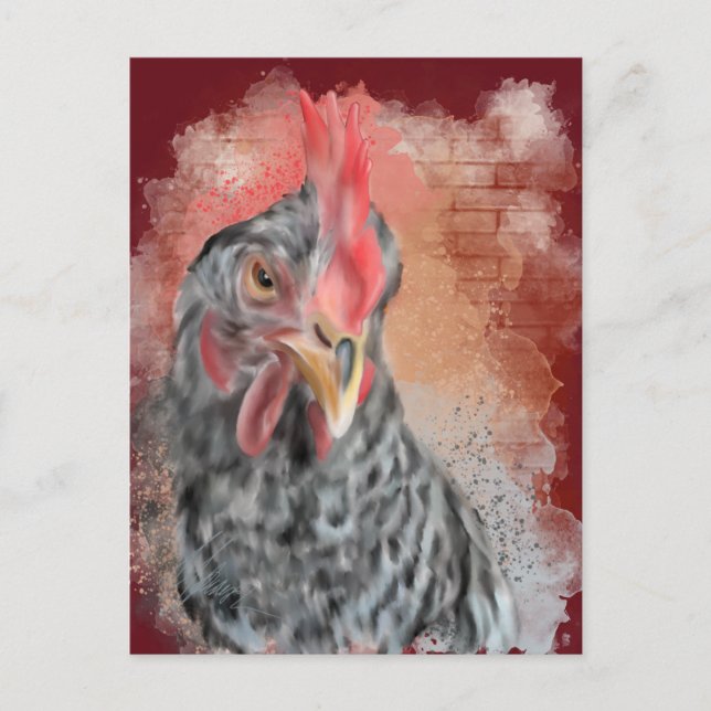 Barred Rock Hen Postcard (Front)
