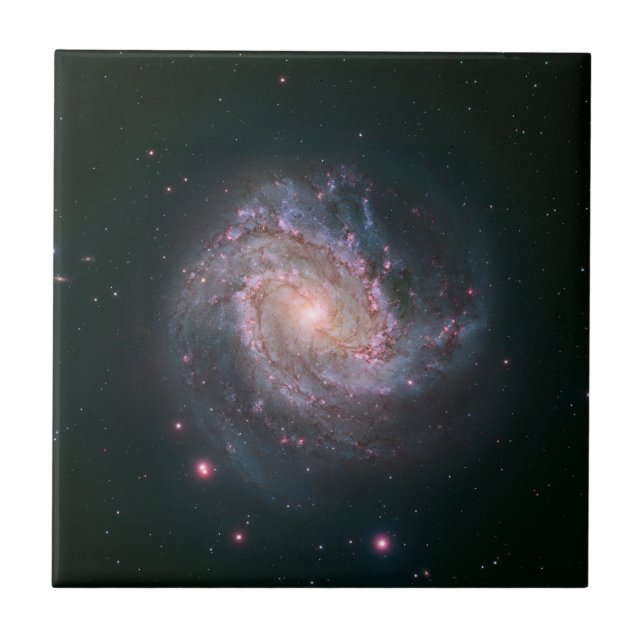 Barred Spiral Galaxy Messier 83. 2 Ceramic Tile (Front)
