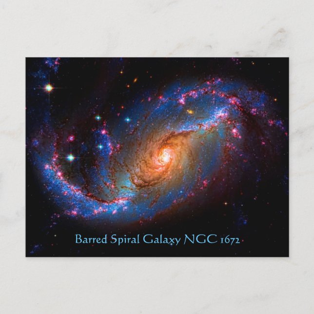 Barred Spiral Galaxy NGC 1672 Postcard (Front)