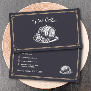 Barrel and Grapes - Wine Cellar Business Card