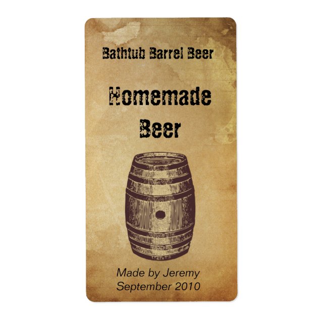 Barrel Beer Label (Front)