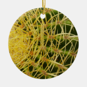 Barrel Cactus Closeup Nature Photography Ceramic Tree Decoration