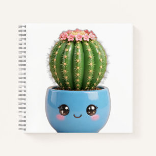 Barrel Cactus Kawaii Indoor Plant Notebook