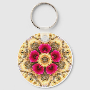 Barrel Cactus Mandala Key Ring