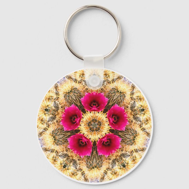 Barrel Cactus Mandala Key Ring (Front)