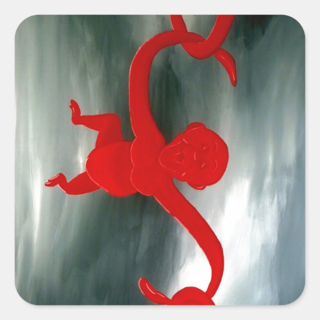 Barrel Full of Monkeys Fun Square Sticker (Front)