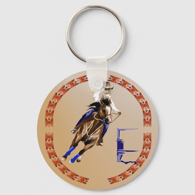 Barrel Horse-Keychain Key Ring (Front)