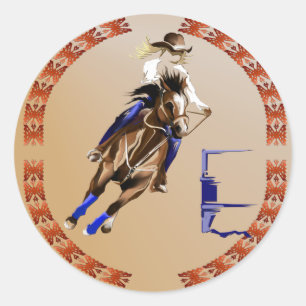 Barrel Horse-Sticker Classic Round Sticker