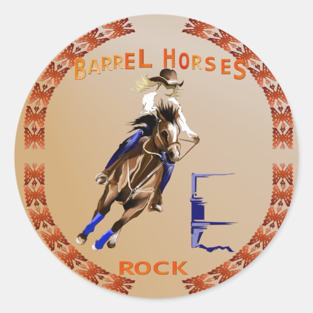 Barrel Horses Rock Sticker (Front)