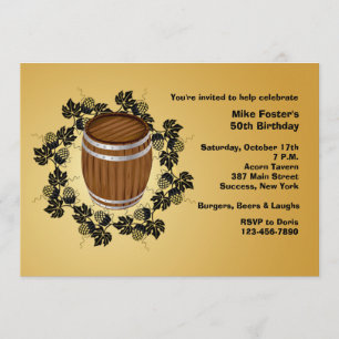 Barrel of Beer Invitation