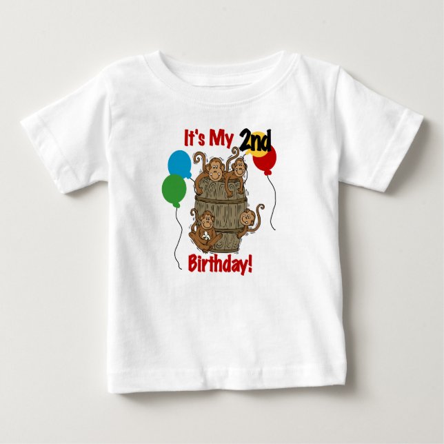 Barrel of Monkeys 2nd Birthday Tshirts and Gifts (Front)