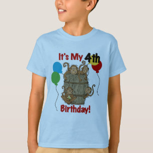 Barrel of Monkeys 4th Birthday T-Shirt