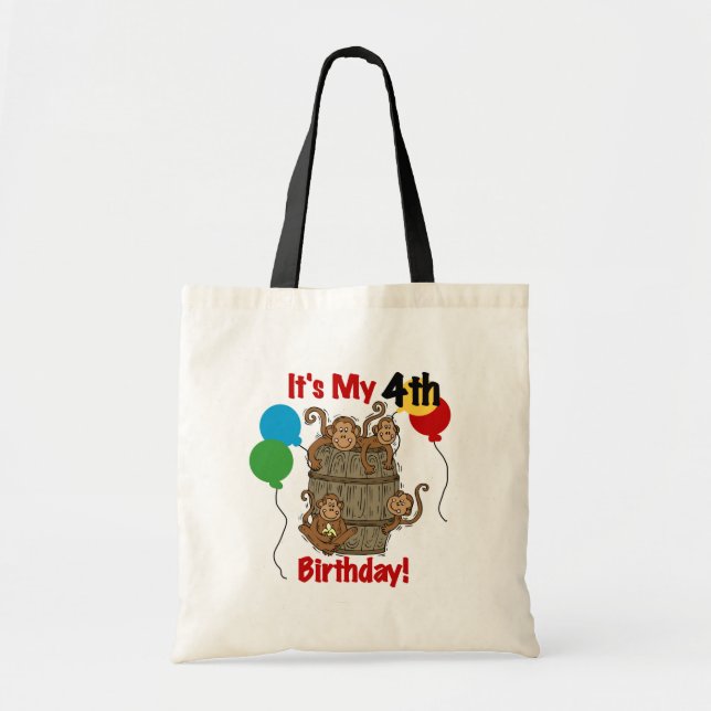Barrel of Monkeys 4th Birthday Tote Bag (Front)