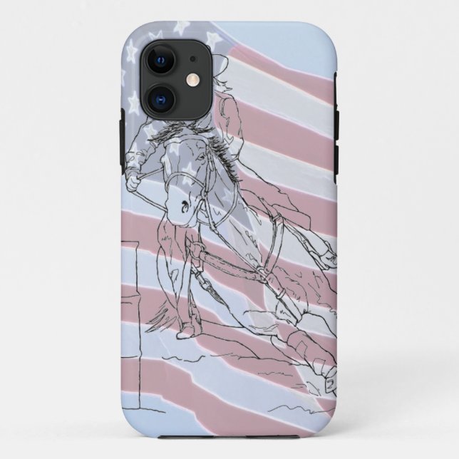 Barrel Racer (American Flag) Case-Mate iPhone Case (Back)