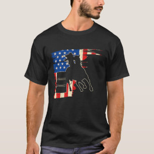 Barrel Racer American Flag Patriotic Rodeo Barrel T-Shirt