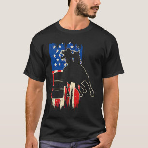 Barrel Racer American Flag Patriotic Rodeo Barrel T-Shirt