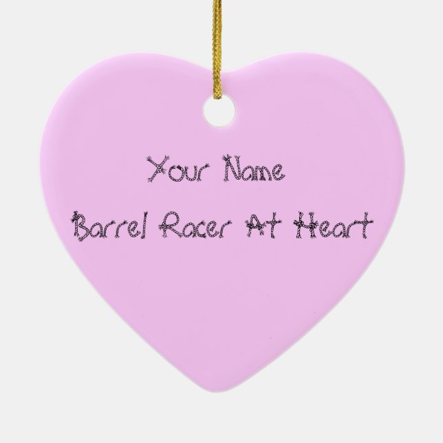 Barrel Racer At Heart Ceramic Tree Decoration (Back)