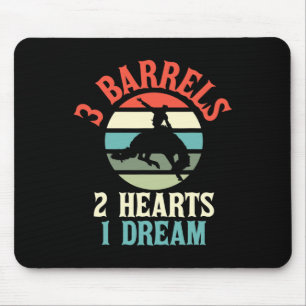 Barrel Racer Design Rodeo Cowboy Tee For Horseback Mouse Pad