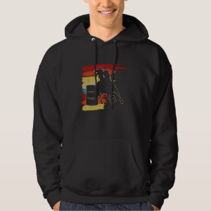 Barrel Racer Graphic Rodeo Cowgirl Retro Barrel Ra Hoodie