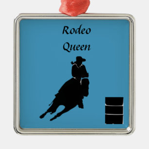 Barrel racer metal ornament