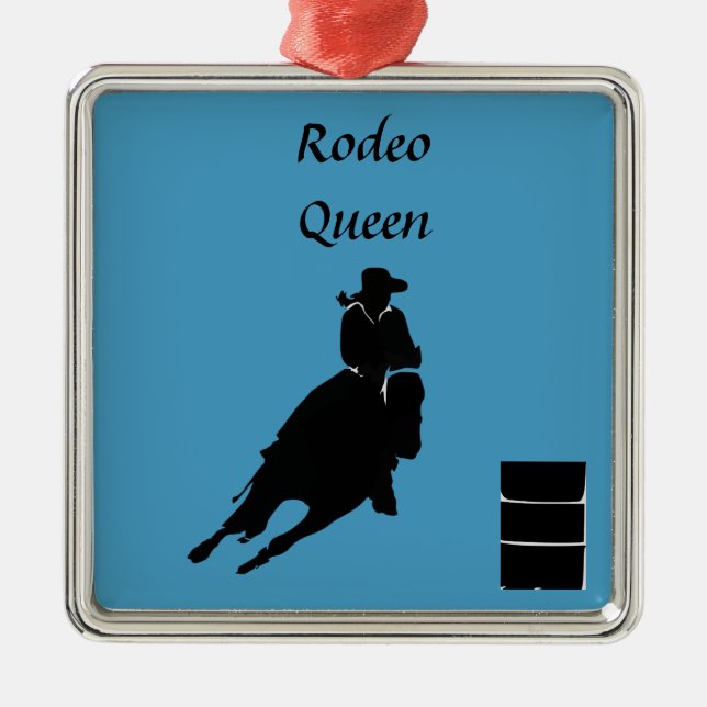 Barrel racer   metal ornament (Front)