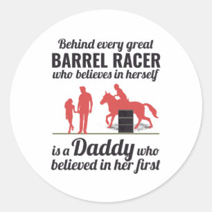 Barrel Racer Rodeo Racing Horse Riding Funny Classic Round Sticker