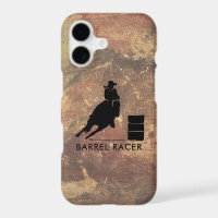 Barrel Racer Silhouette on Brown Grunge