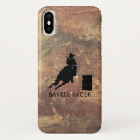 Barrel Racer Silhouette on Brown Grunge