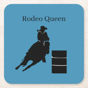 Barrel Racer Square Paper Coaster