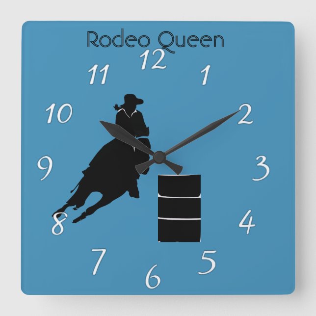 Barrel Racer Square Wall Clock (Front)