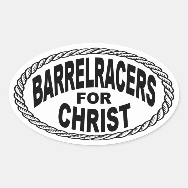 Barrel Racers for Christ Euro Style Oval Sticker (Front)