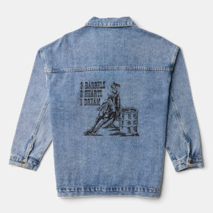 Barrel Racing 3 Barrels 2 Hearts 1 Dream Denim Jacket