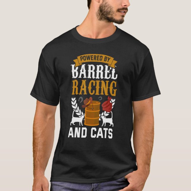 Barrel Racing   Cat  Rodeo Barrel Racer T-Shirt (Front)