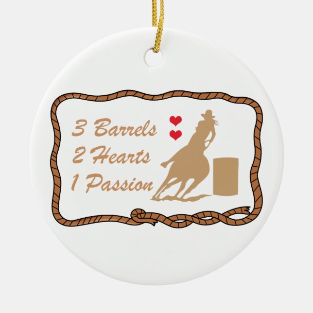 Barrel Racing Ceramic Ornament (Front)