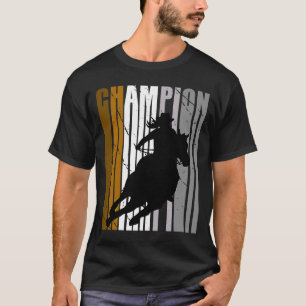 Barrel Racing Champion Horse Riding Brown Cowgirl  T-Shirt