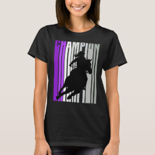Barrel Racing Champion Horse Riding Purple Cowgirl T-Shirt