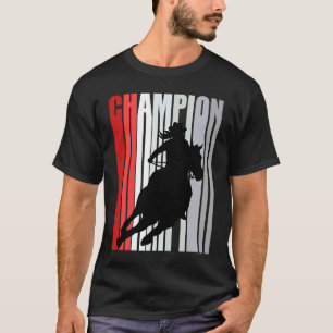 Barrel Racing Champion Horse Riding Red Cowgirl Wi T-Shirt