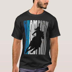 Barrel Racing Champion Horse Riding Teal Cowgirl W T-Shirt