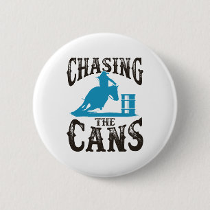 Barrel Racing Chasing the Cans 6 Cm Round Badge