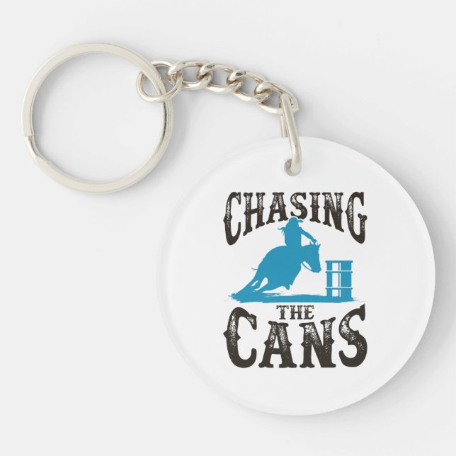 Barrel Racing Chasing the Cans Key Ring (Front)