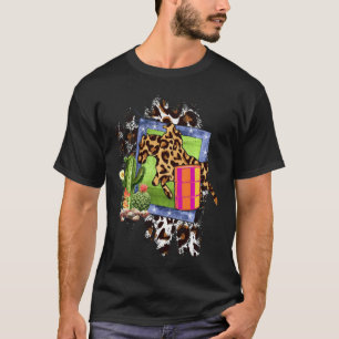 Barrel Racing Cheetah Print Rodeo Cowgirl Cactus T-Shirt